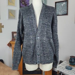 Saturdays Black White Cardigan Sweater Size M